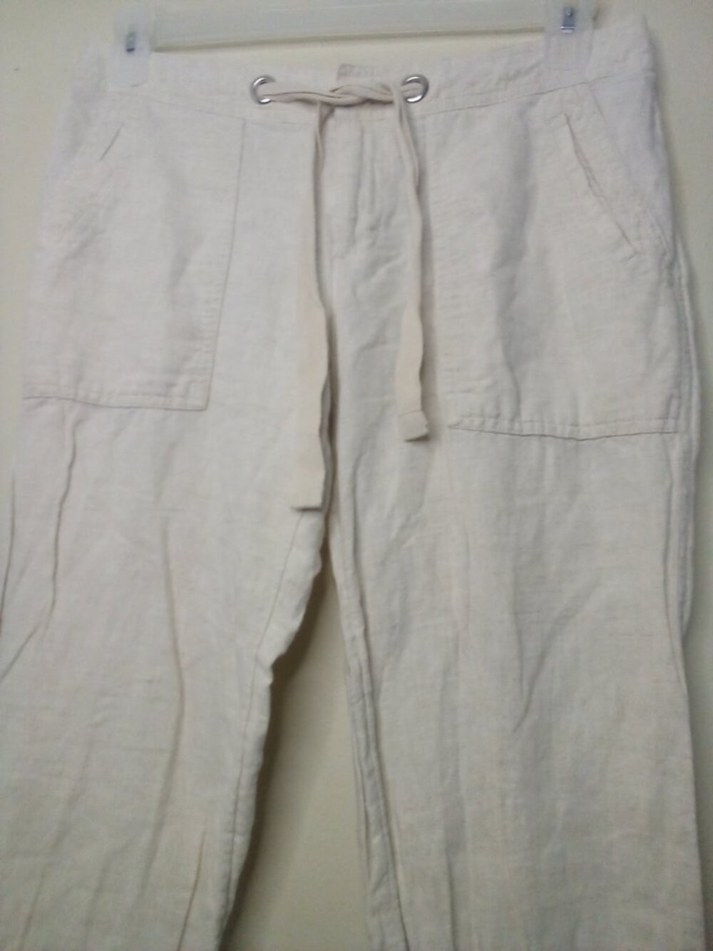 Banana Republic Pants Women 6 Linen Cotton Martin Fit Drawstring Beige - Picture 9 of 15